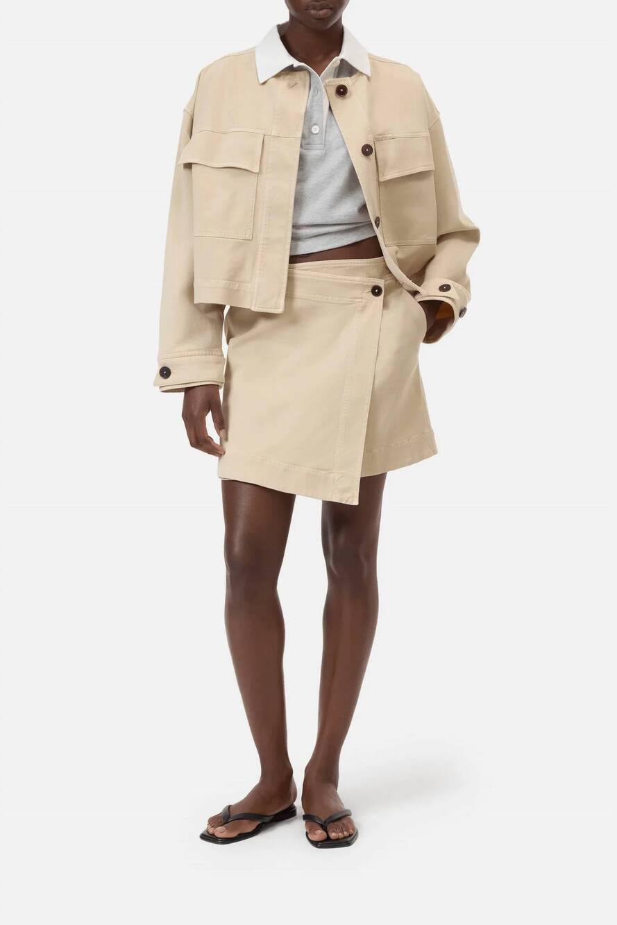 NEW CLOSED women's made of lyocell cotton wrap skirt in camel beige
